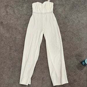 Strapless white romper nwt